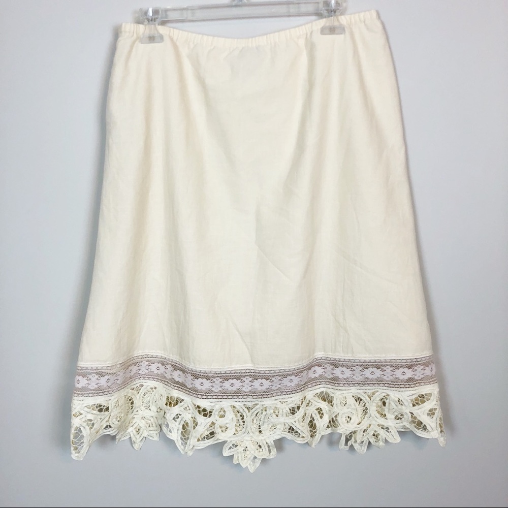 Soft Surroundings Lace Crochet Trim Skirt - Picture 3 of 4